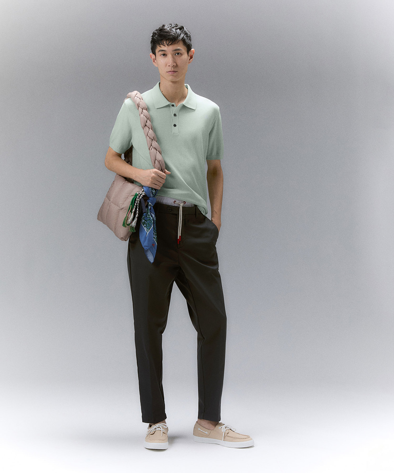 Garment-dyed cotton knit polo shirt - Everyday apparel | Peuterey