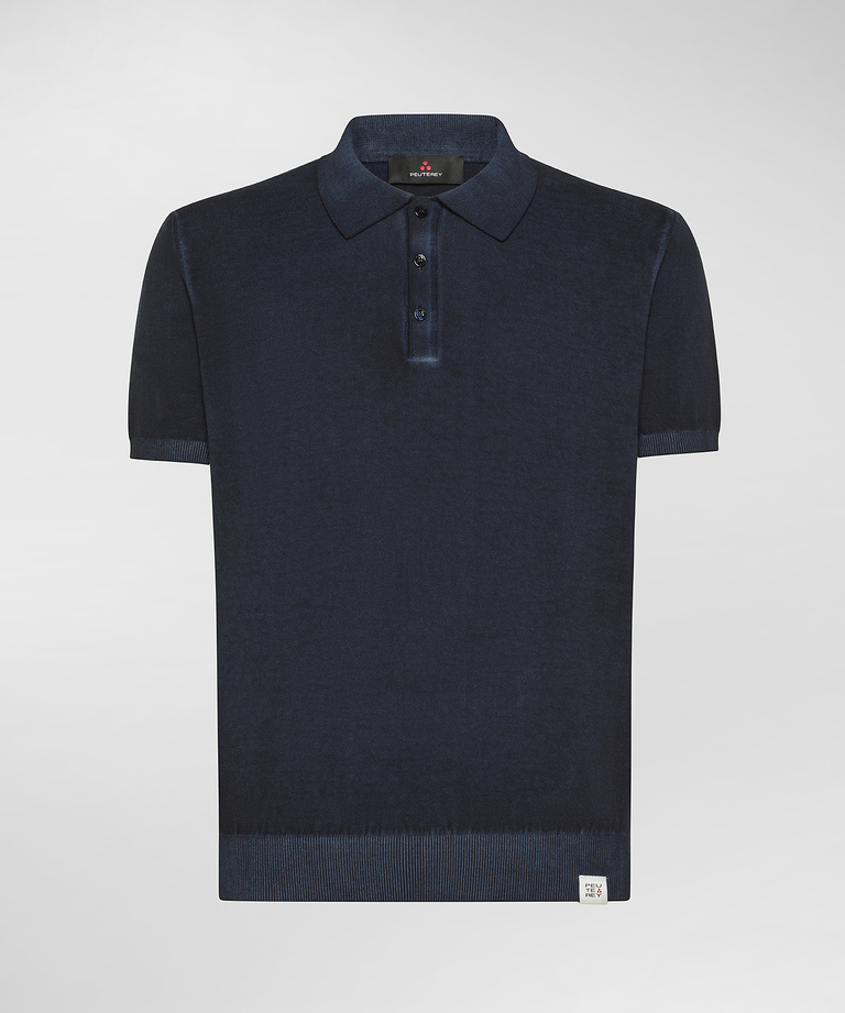 Garment-dyed cotton knit polo shirt - Bestsellers | Peuterey