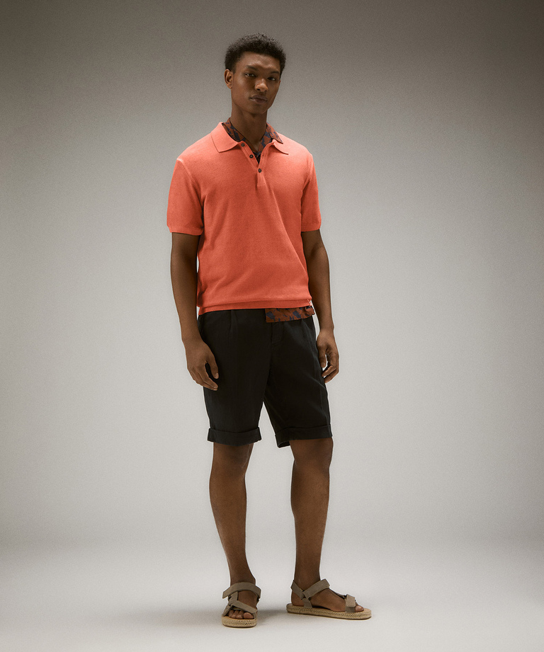 Garment-dyed cotton knit polo shirt - Clothing & accessories | Peuterey