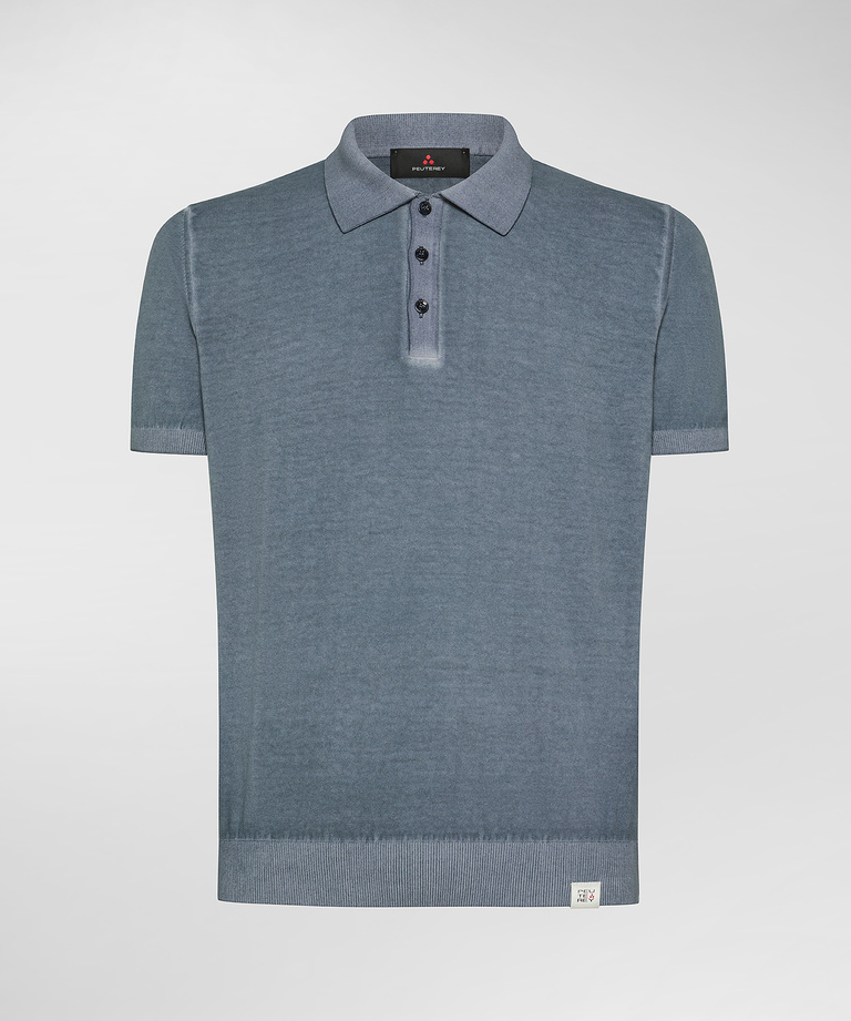 Garment-dyed cotton knit polo shirt - Clothing & accessories | Peuterey