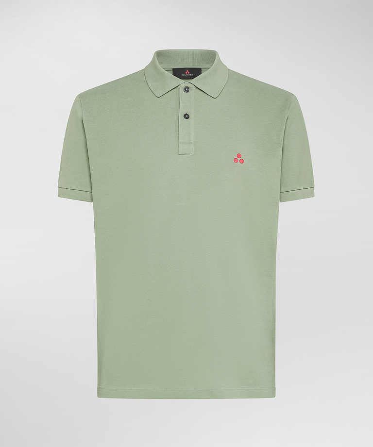 Cotton pique polo shirt with embroidered logo - T-shirt and Polo | Peuterey