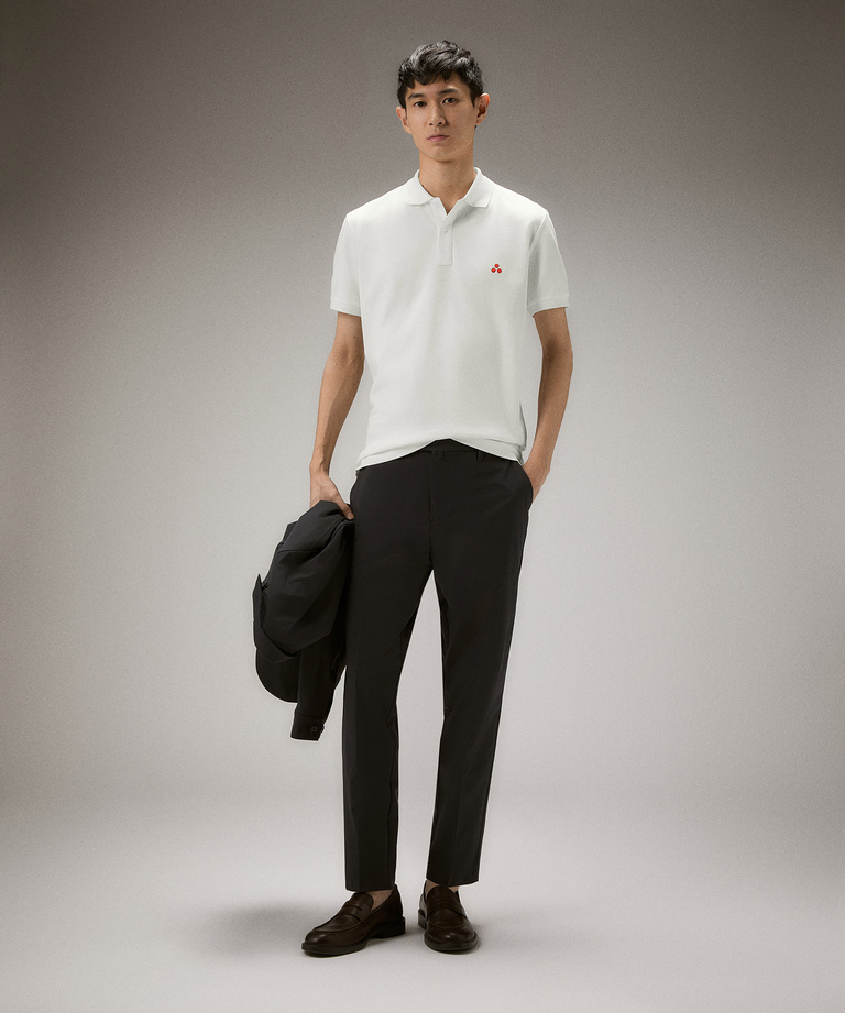 Cotton pique polo shirt with embroidered logo - Men | Peuterey