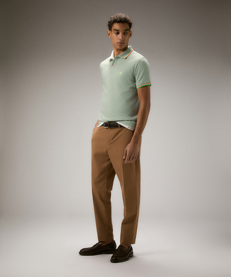 Stretch cotton pique polo shirt with fluorescent details - Men | Peuterey