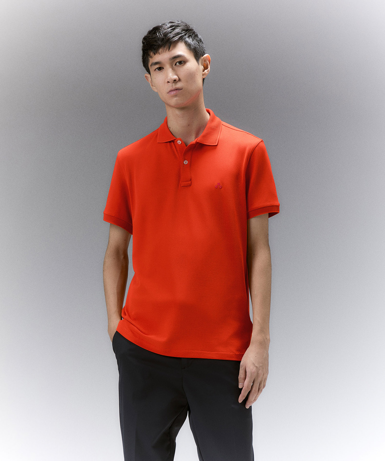 Stretch nylon pique polo shirt