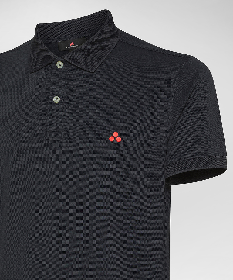 Stretch nylon pique polo shirt