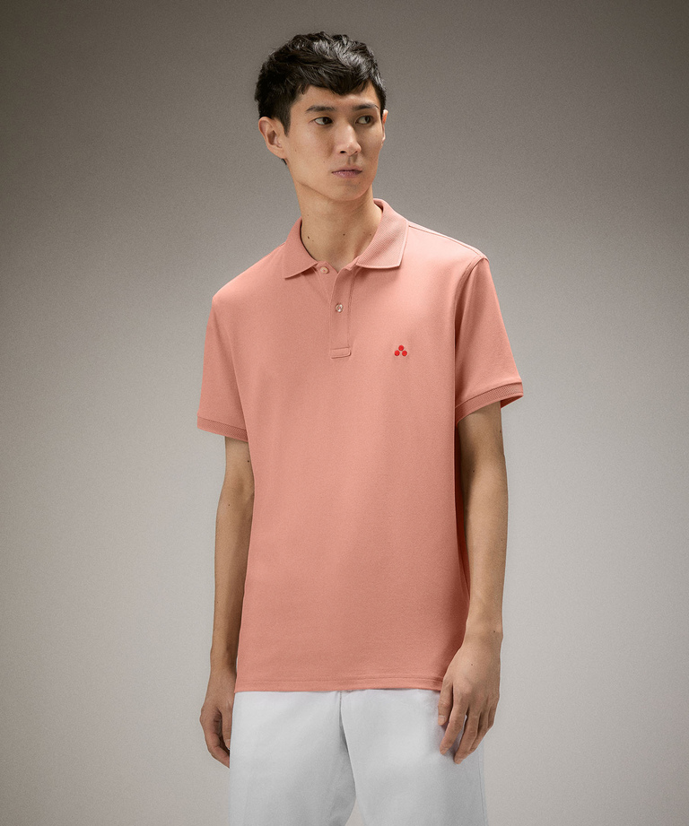 Stretch nylon pique polo shirt