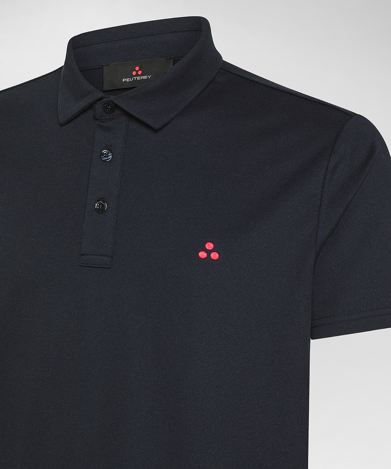 Stretch cotton pique polo shirt