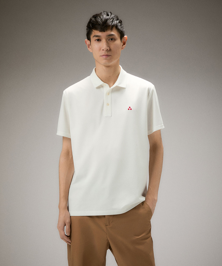 Stretch cotton pique polo shirt