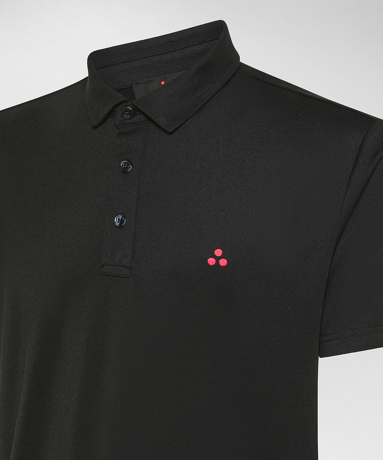 Stretch cotton pique polo shirt