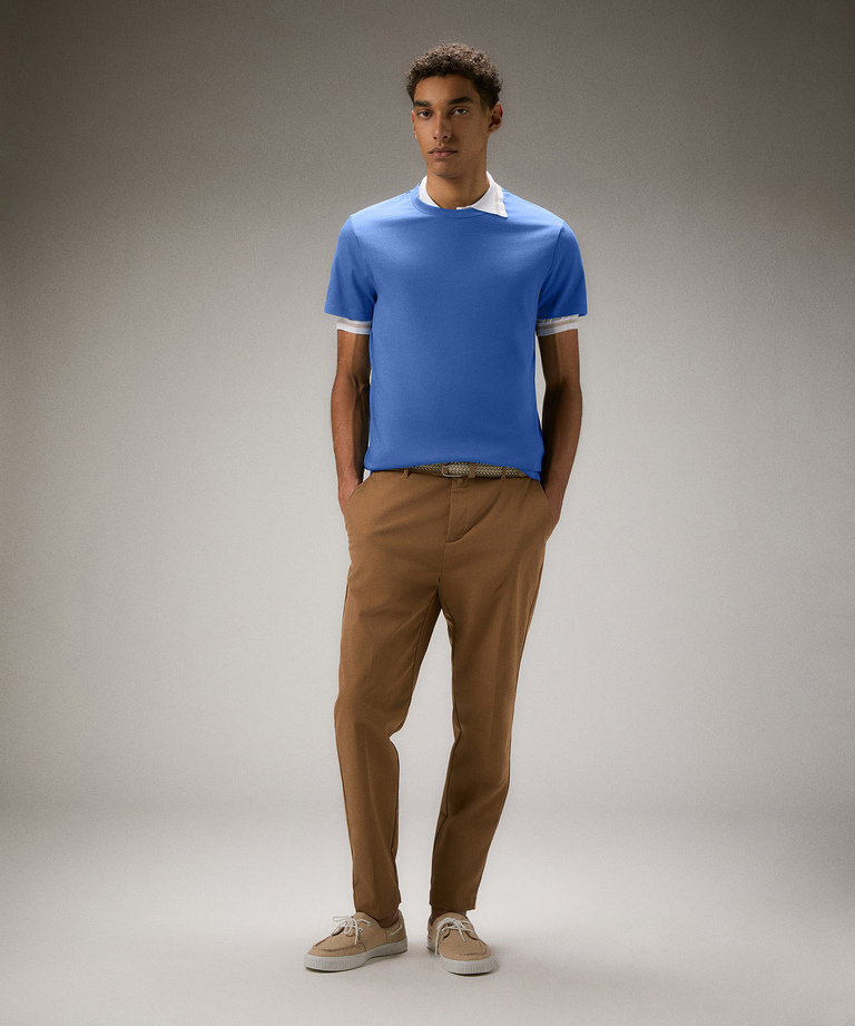 Stretch cotton t-shirt with printed logo - Everyday apparel | Peuterey