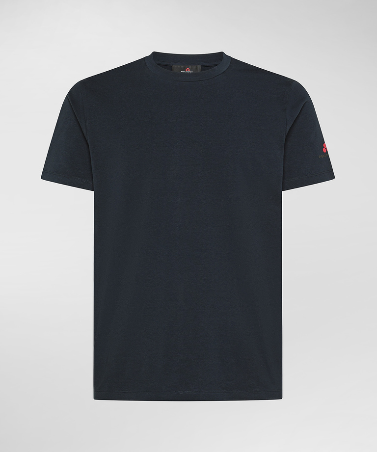 Stretch cotton t-shirt with printed logo - Men | Peuterey