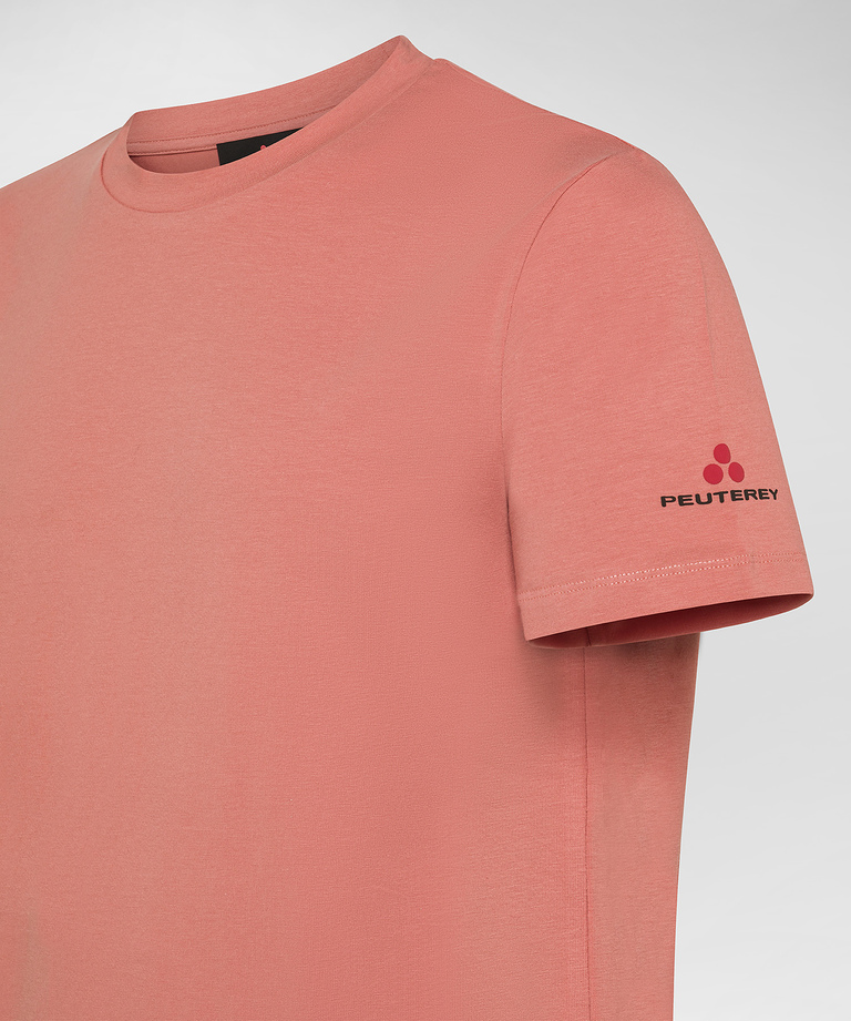 T-shirt in cotone stretch e logo stampato