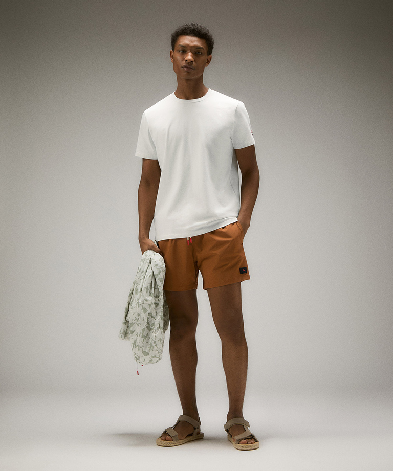 Stretch cotton t-shirt with printed logo - Men | Peuterey