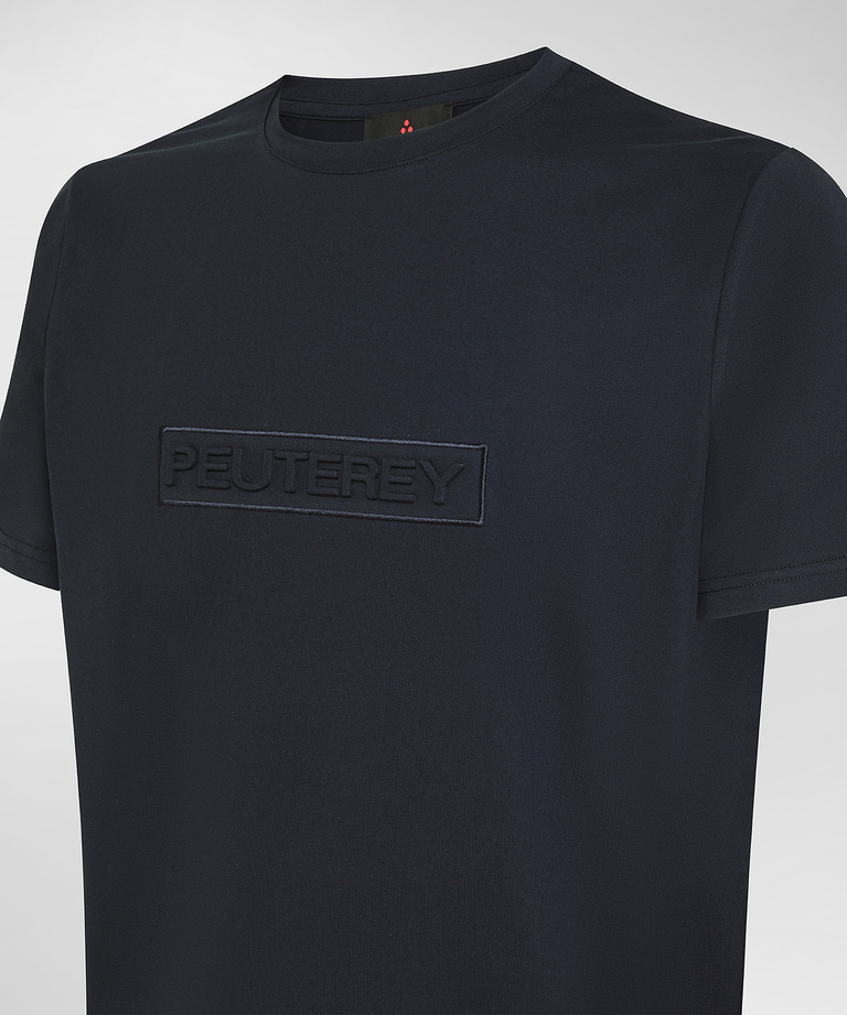T-shirt with embossed lettering