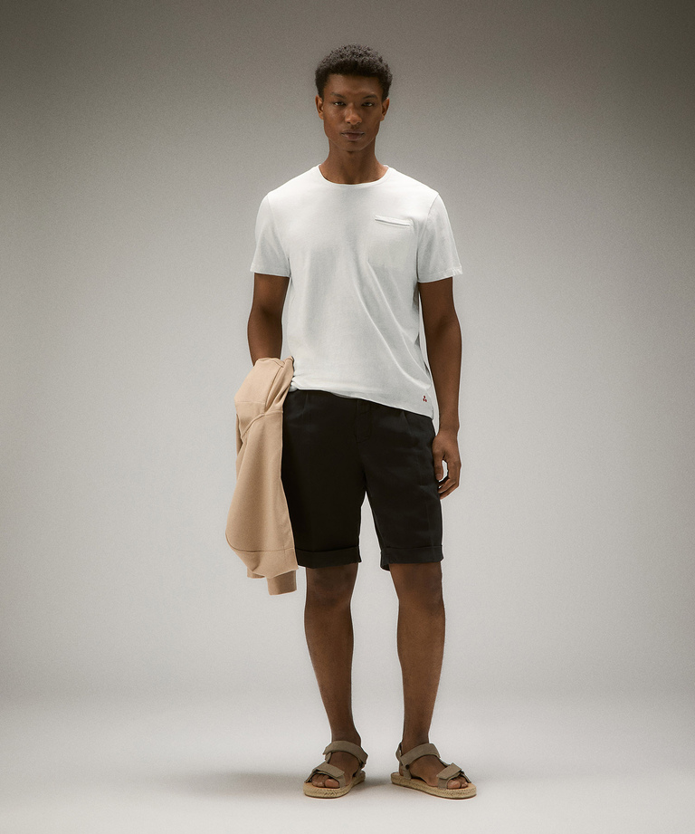 Slub cotton t-shirt with chest pocket - T-shirt and Polo | Peuterey