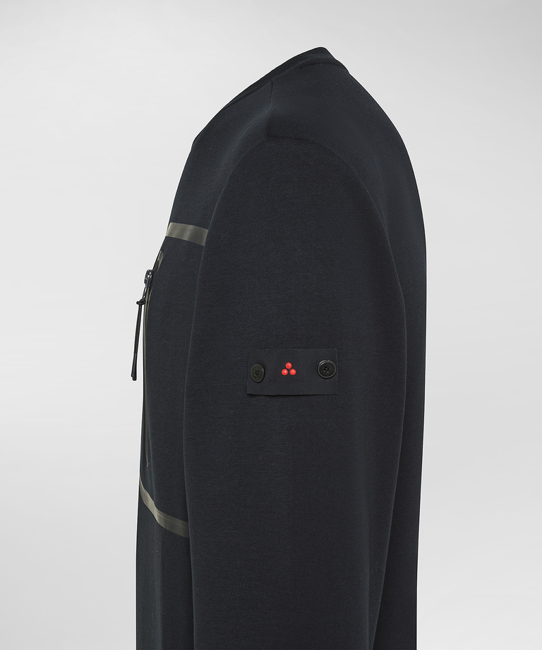 Crewneck sweatshirt with breast pocket and piping