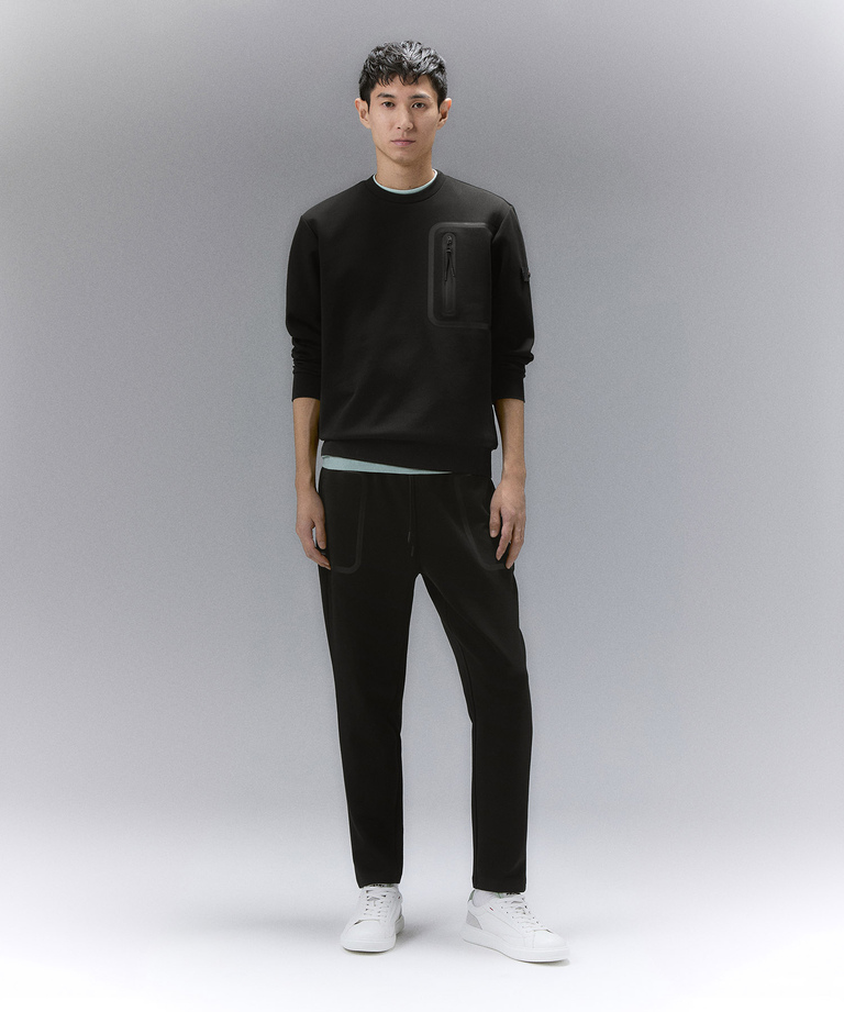 Sweatshirt mit Rundhalsausschnitt, Brusttasche und Tape-Details - Sweatshirt | Peuterey