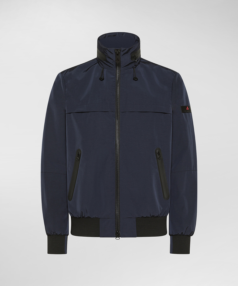 Bomber jacket with removable hood and black details - Windbreakers | Peuterey