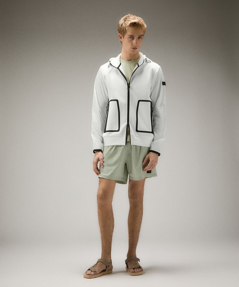 Double fabric performance jacket with black piping - Windbreakers | Peuterey