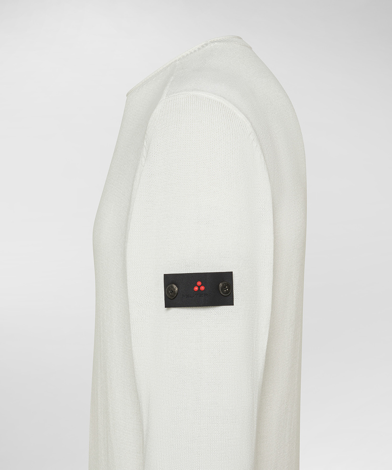 Cotton knit crew-neck sweater