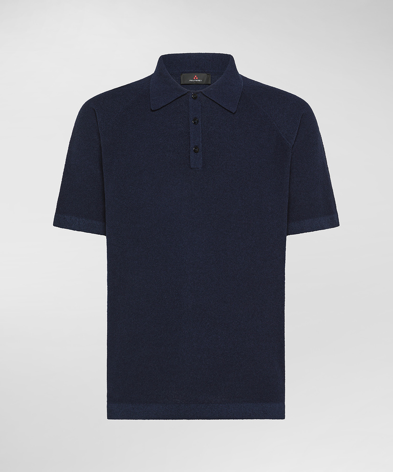 Poloshirt aus Baumwoll-Nylon-Trikot mit Frottee-Effekt - Pullover | Peuterey