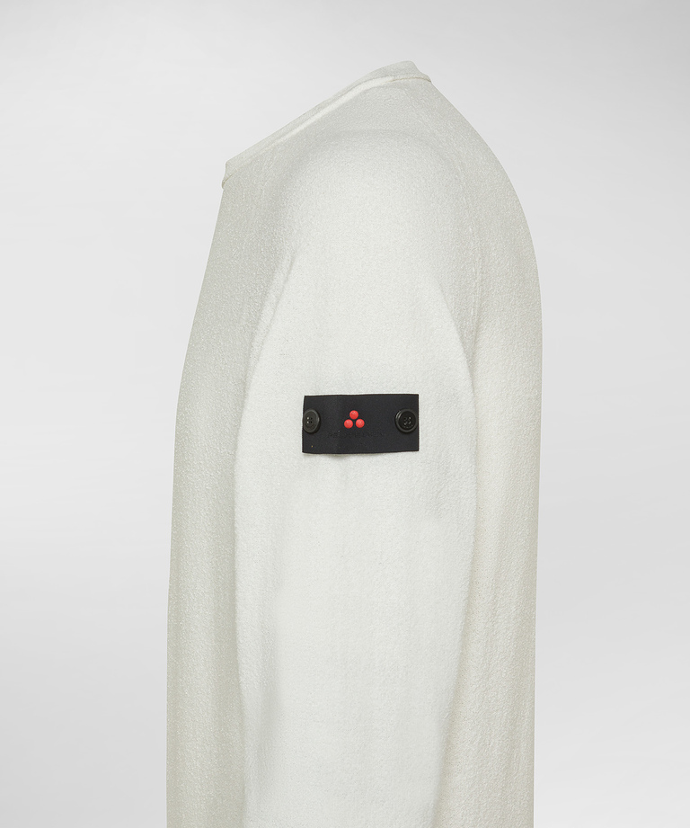 Terry-effect knit long-sleeve sweater