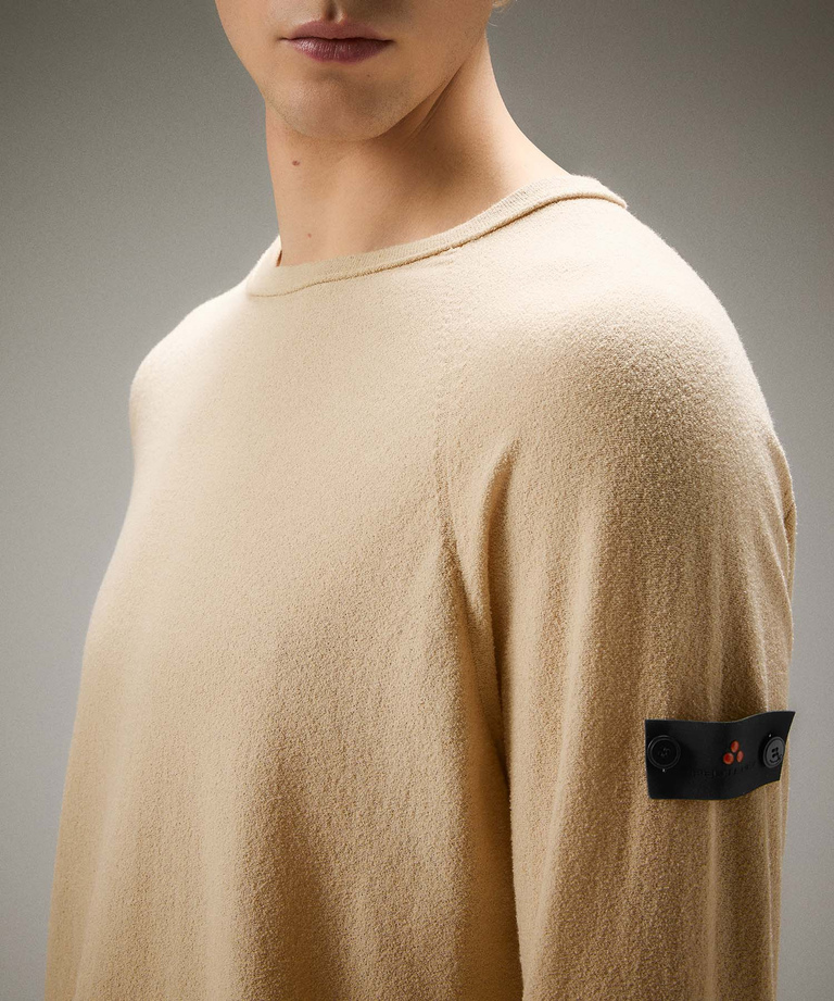 Terry-effect knit long-sleeve sweater