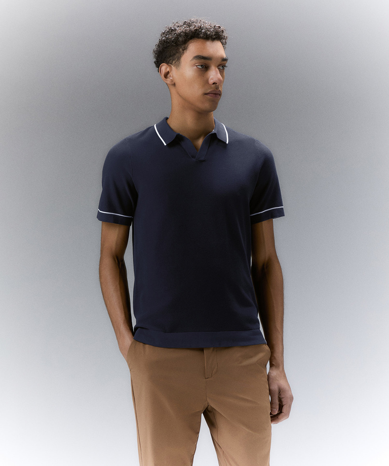 100% cotton pique knit polo shirt