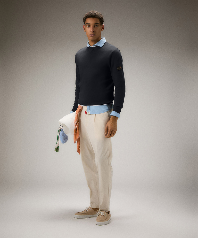 Cotton and nylon blend sweater with fleece effect - Sweaters | Peuterey