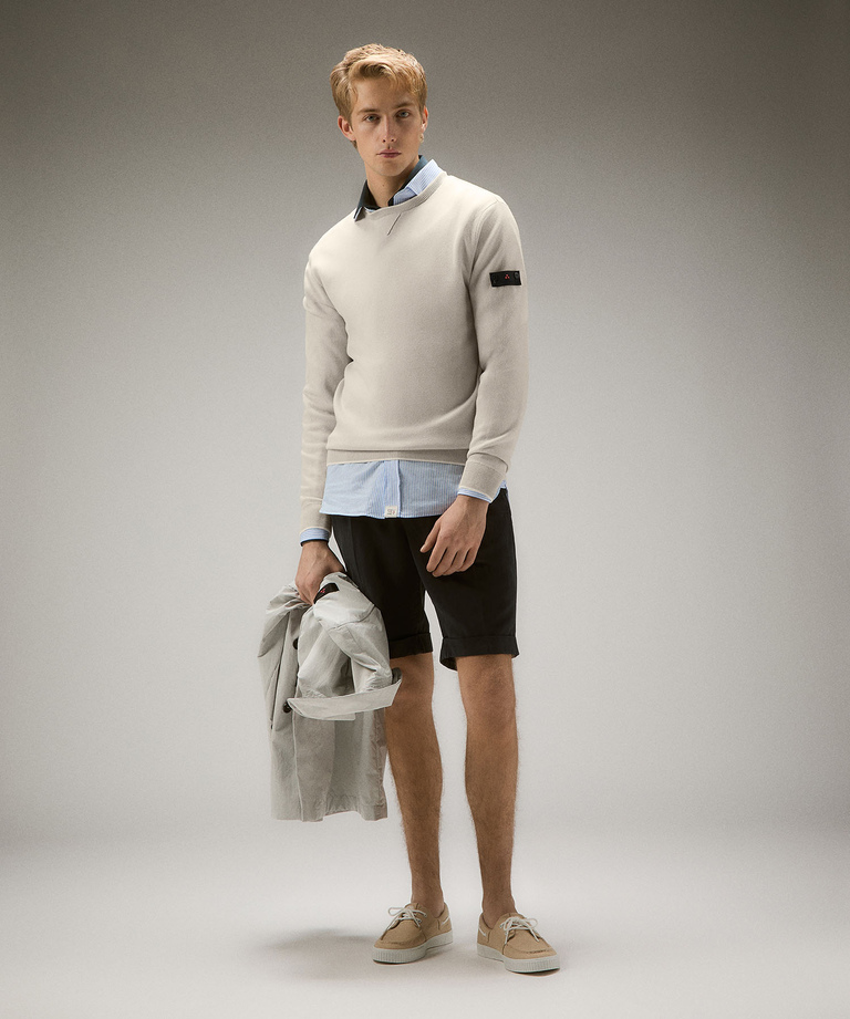 Pullover aus Baumwoll-Nylon-Mischgewebe mit Plüsch-Effekt - Herren | Peuterey