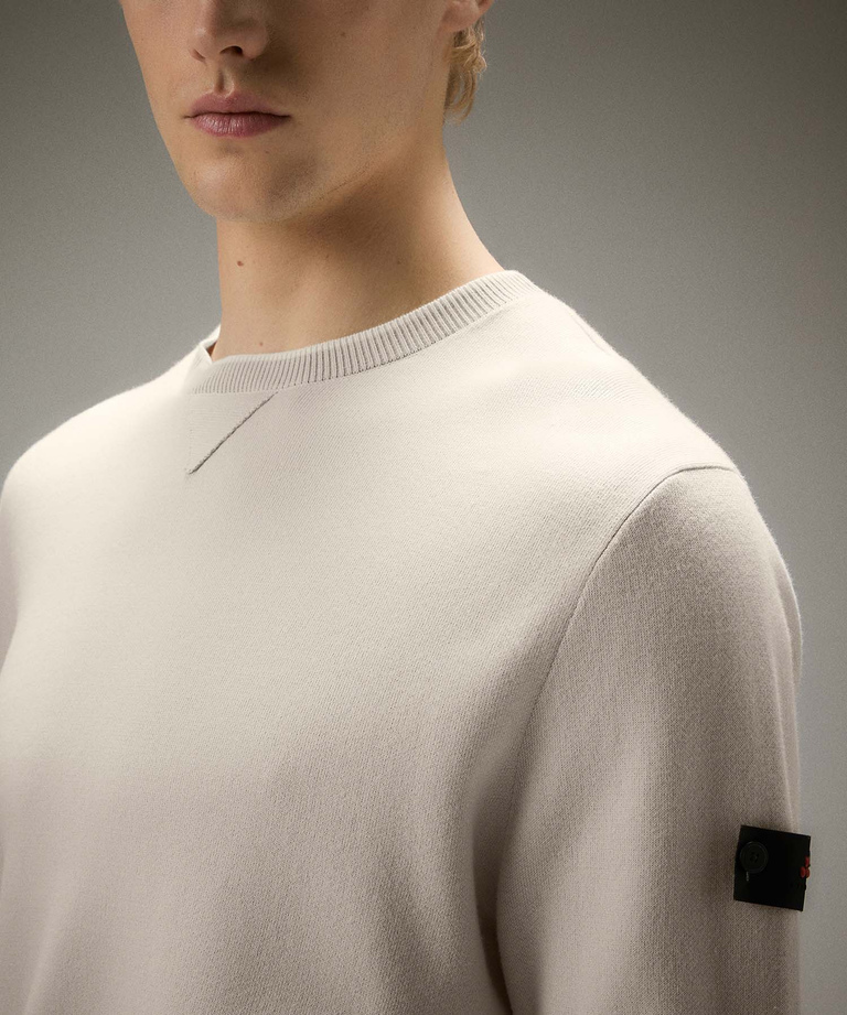 Pullover aus Baumwoll-Nylon-Mischgewebe mit Plüsch-Effekt