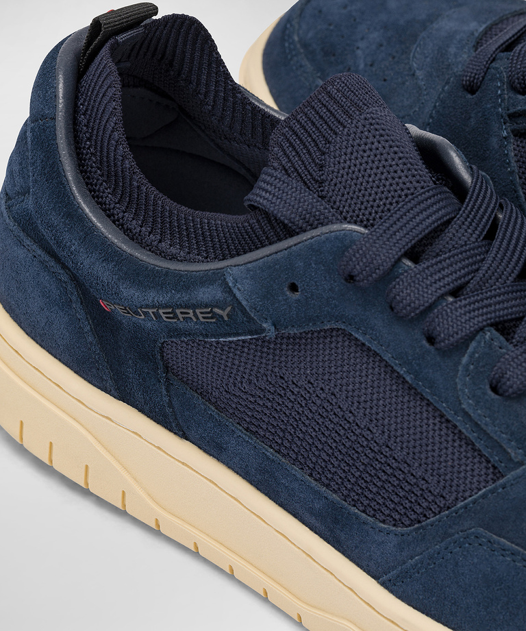 Suede and technical jersey sneakers