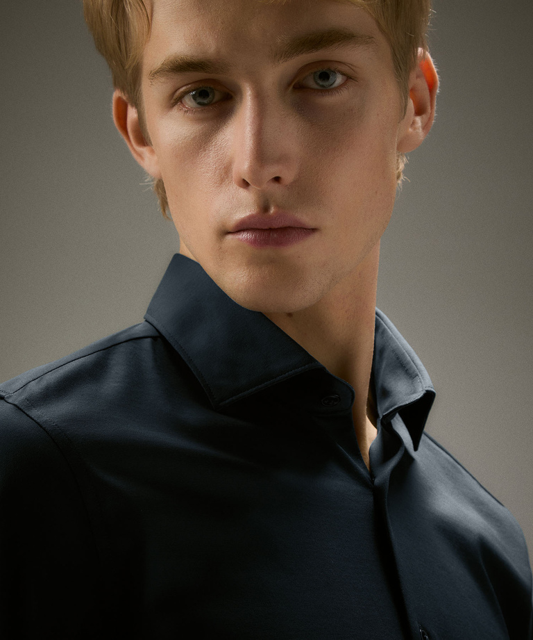 Mercerized cotton pique shirt