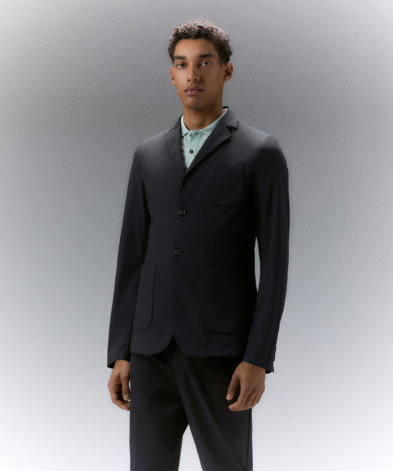 Blazer con taschino in tela cotoniera