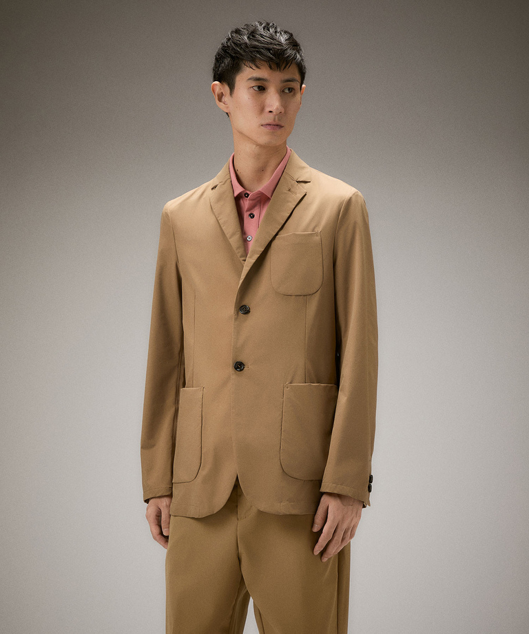 Blazer con taschino in tela cotoniera
