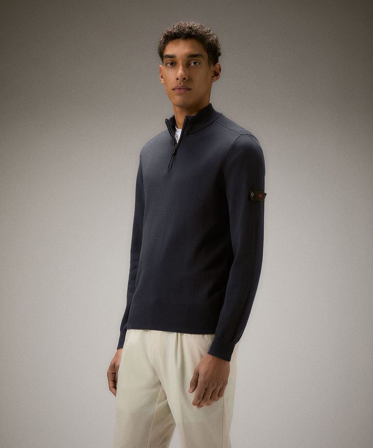 Soft-touch cotton knit sweater