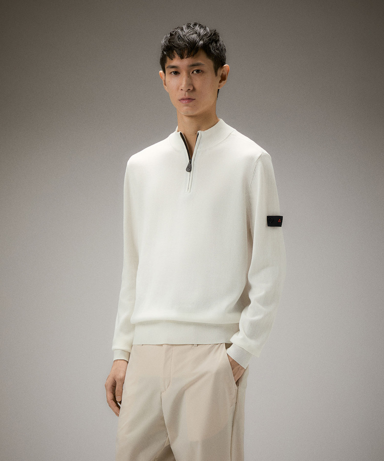Soft-touch cotton knit sweater