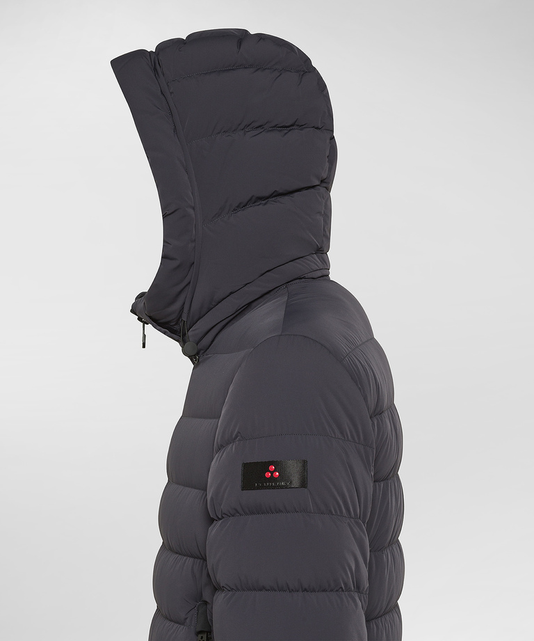 Stretch canvas short down jacket