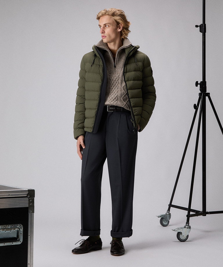 Stretch canvas short down jacket - Men's Preview | Peuterey