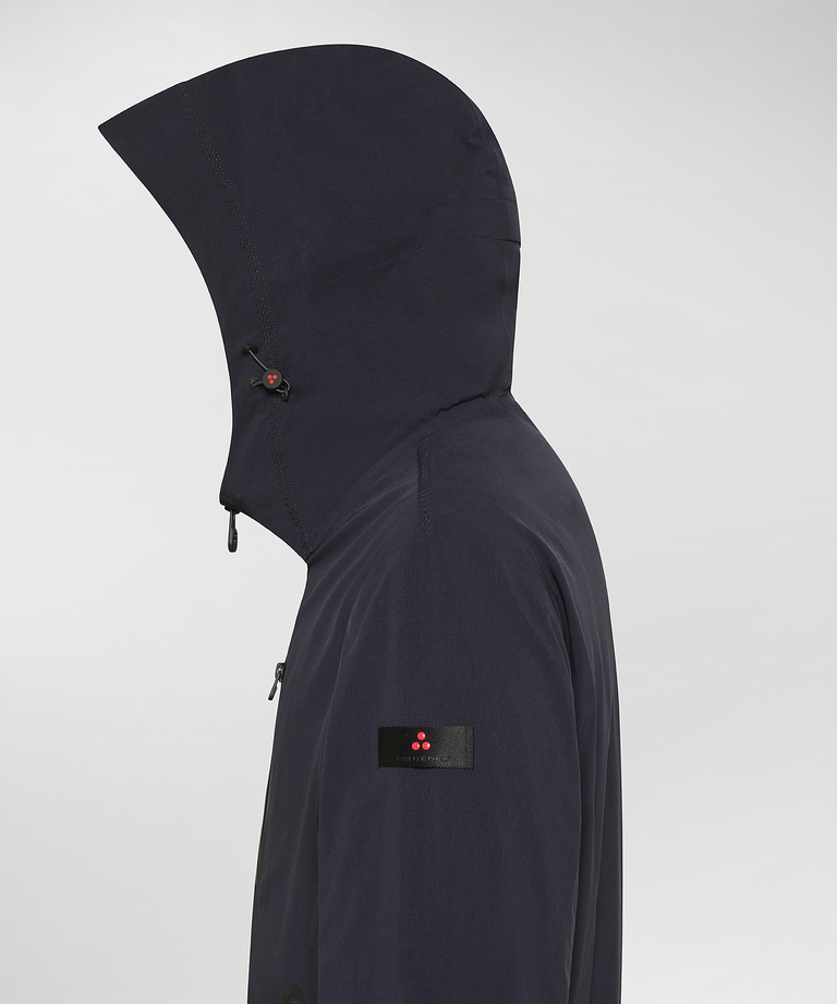 Smooth overcoat with hood