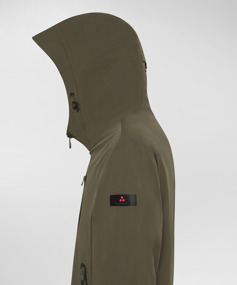 Smooth overcoat with hood