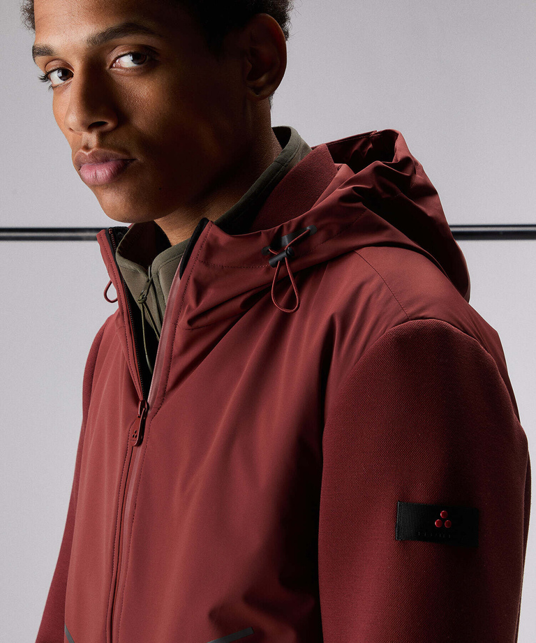 Hybrid padded sweatshirt in double fabric