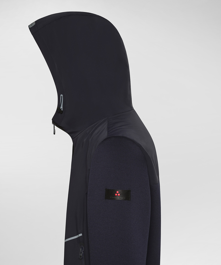 Hybrid padded sweatshirt in double fabric