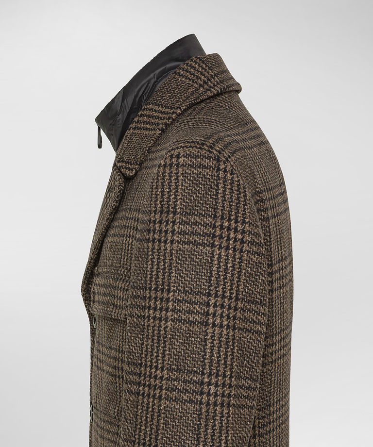 Chequered cloth blazer with detachable vest