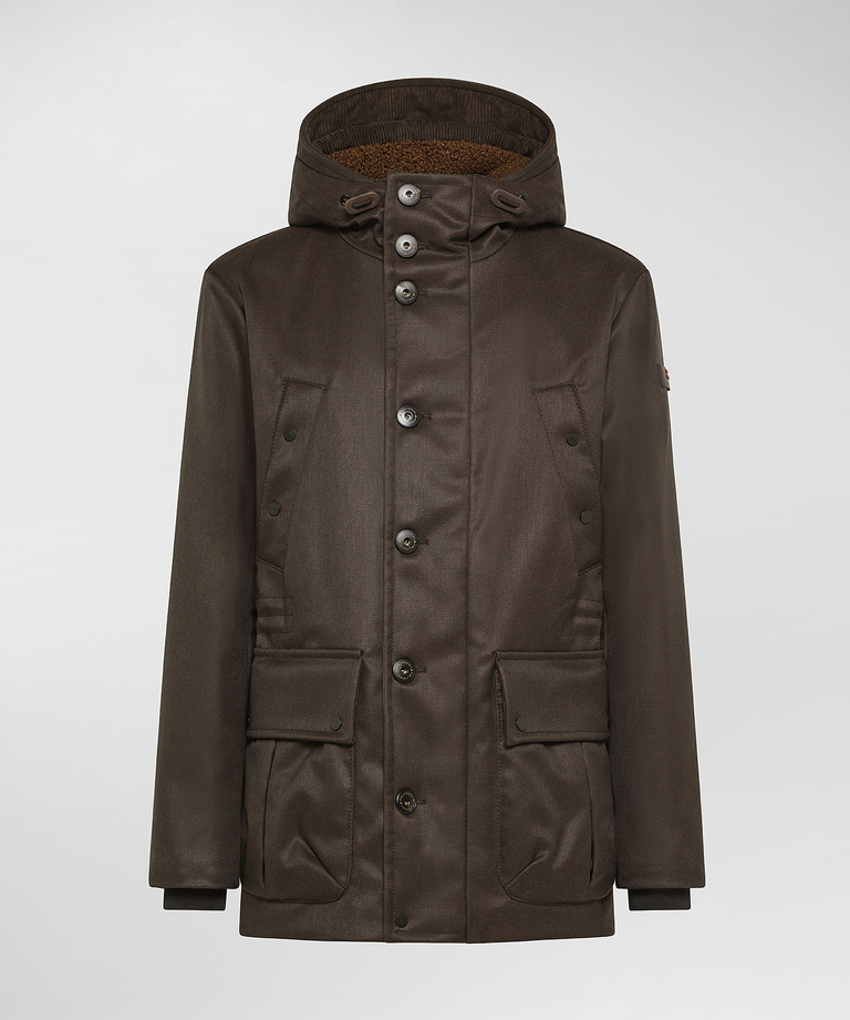 Performance wool drill and cordura jacket - Trench | Peuterey