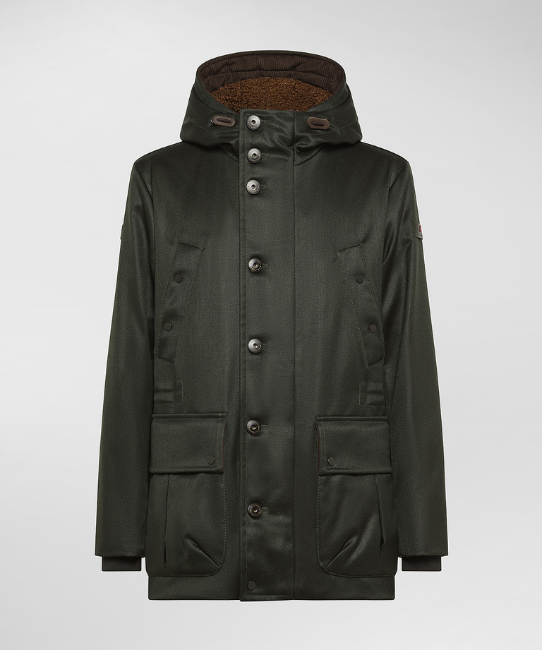 Performance wool drill and cordura jacket - Trench | Peuterey