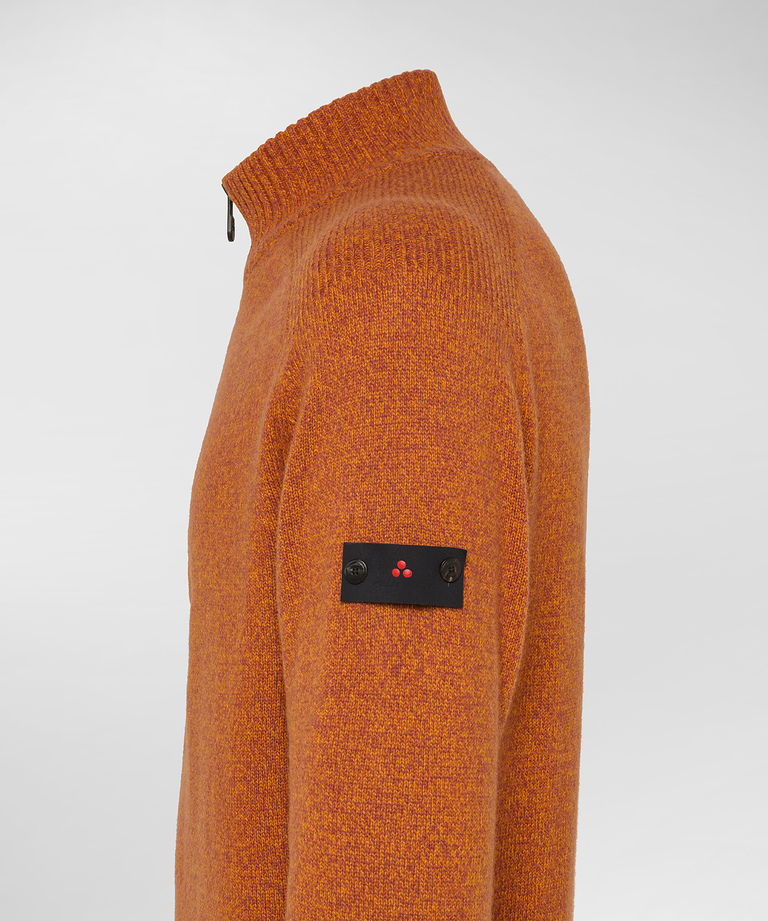 Stranded wool half-zip sweater