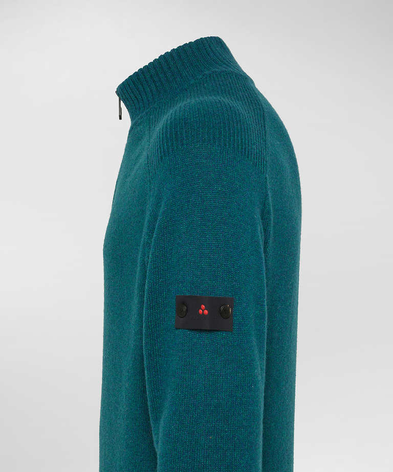Stranded wool half-zip sweater