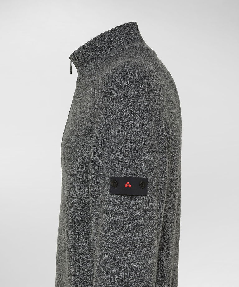 Stranded wool half-zip sweater