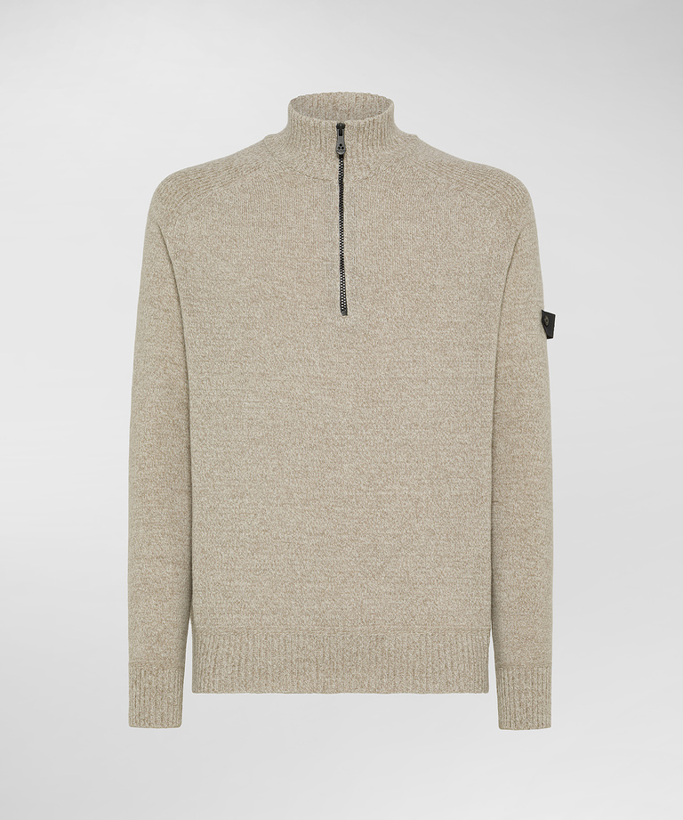 Stranded wool half-zip sweater - Men's Preview | Peuterey
